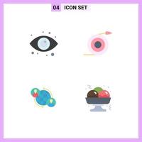 Set of 4 Modern UI Icons Symbols Signs for eye connections web pipe internet Editable Vector Design Elements