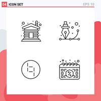 Universal Icon Symbols Group of 4 Modern Filledline Flat Colors of house ybcoin home graphic crypto Editable Vector Design Elements