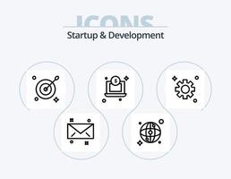 Startup And Develepment Line Icon Pack 5 Icon Design. . fly. time. space. astronomy vector