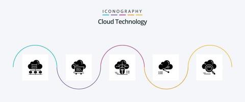 paquete de iconos de glifo 5 de tecnología en la nube que incluye datos. compartir. comercio electrónico datos. conectado vector