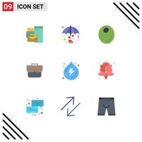 Modern Set of 9 Flat Colors and symbols such as spring workbag valentine suitcase bag Editable Vector Design Elements