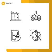 Group of 4 Filledline Flat Colors Signs and Symbols for healthcare gdpr transfusion money security Editable Vector Design Elements