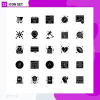 Stock Vector Icon Pack of 25 Line Signs and Symbols for image watch engine timer clock Editable Vector Design Elements