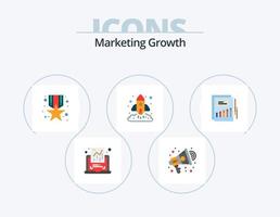 Marketing Growth Flat Icon Pack 5 Icon Design. startup. marketing. award. chart. vector