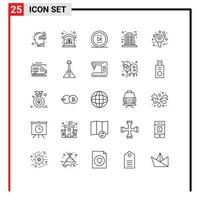 Line Pack of 25 Universal Symbols of filtering business movie window frame Editable Vector Design Elements