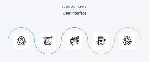 User Interface Line 5 Icon Pack Including . sticky. interface. map. tag vector