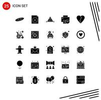 Modern Set of 25 Solid Glyphs and symbols such as love printer camping hardware devices Editable Vector Design Elements
