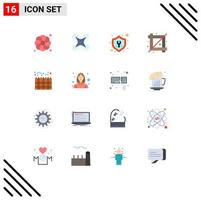 Pack of 16 Modern Flat Colors Signs and Symbols for Web Print Media such as heating graphic settings designing tool crop Editable Pack of Creative Vector Design Elements