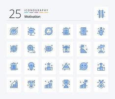 motivación 25 paquete de iconos de color azul que incluye negocios. agenda. felicidad. tarea. OK vector