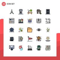 25 iconos creativos signos y símbolos modernos de altavoces de rejilla efectivo nuevos elementos de diseño vectorial editables vector