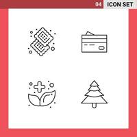 Universal Icon Symbols Group of 4 Modern Filledline Flat Colors of candy credit food banking money Editable Vector Design Elements