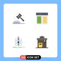 4 User Interface Flat Icon Pack of modern Signs and Symbols of enforcement user law communication monitoring Editable Vector Design Elements