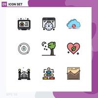 Universal Icon Symbols Group of 9 Modern Filledline Flat Colors of arbor education cloud plenet synchronization Editable Vector Design Elements