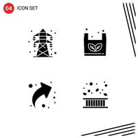 Universal Solid Glyphs Set for Web and Mobile Applications electrical share transmission tower ecommerce right Editable Vector Design Elements