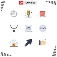 9 Creative Icons Modern Signs and Symbols of edit jewelry streets gem water Editable Vector Design Elements