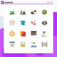 16 Thematic Vector Flat Colors and Editable Symbols of audience targeting focus real target goal Editable Pack of Creative Vector Design Elements