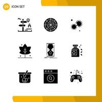 9 Creative Icons Modern Signs and Symbols of early access shine giving leaf Editable Vector Design Elements