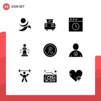 9 Creative Icons Modern Signs and Symbols of finance coin history business strategy Editable Vector Design Elements