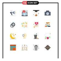 16 iconos creativos signos y símbolos modernos de anillo láser por clic paquete editable de diamantes de elementos creativos de diseño de vectores