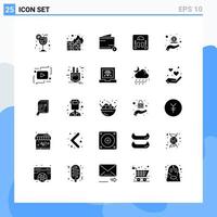 Stock Vector Icon Pack of 25 Line Signs and Symbols for hand cash commerce weight medical Editable Vector Design Elements