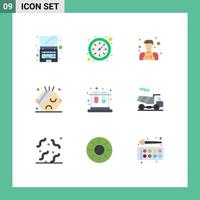 Universal Icon Symbols Group of 9 Modern Flat Colors of quad education waiter test school Editable Vector Design Elements