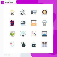 Pictogram Set of 16 Simple Flat Colors of alcohol money note system hardware Editable Pack of Creative Vector Design Elements