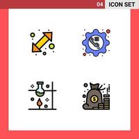 4 Creative Icons Modern Signs and Symbols of arrow laboratory up down configure science Editable Vector Design Elements