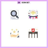 User Interface Pack of 4 Basic Flat Icons of search badge business happy magic Editable Vector Design Elements