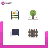 4 Thematic Vector Flat Icons and Editable Symbols of counter chat money summer farm Editable Vector Design Elements