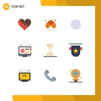 Flat Color Pack of 9 Universal Symbols of broken seo study return interface Editable Vector Design Elements