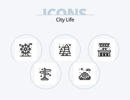 paquete de iconos de línea de vida de la ciudad 5 diseño de iconos. . parque. parque. vida. boca de aguas vector