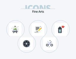 paquete de iconos planos de bellas artes 5 diseño de iconos. rociar. pintar. arte. letras. pintar vector