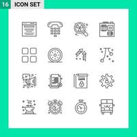 16 Outline concept for Websites Mobile and Apps calc hardware device computer waste Editable Vector Design Elements