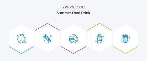 Summer Food Drink 25 Blue icon pack including drink. food. meal. drink. fruit vector