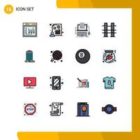 Set of 16 Modern UI Icons Symbols Signs for building river code journey screen Editable Creative Vector Design Elements