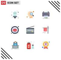 Universal Icon Symbols Group of 9 Modern Flat Colors of fm radio plant digital nature paper Editable Vector Design Elements