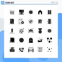 Universal Icon Symbols Group of 25 Modern Solid Glyphs of ticket pass room interface home Editable Vector Design Elements