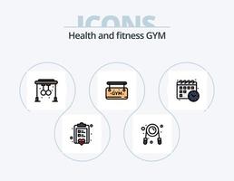 Gym Line Filled Icon Pack 5 Icon Design. beat. phone. drink. beat. love vector
