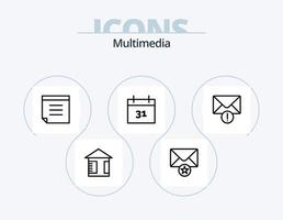 paquete de iconos de línea multimedia 5 diseño de iconos. . . evento. escribir. correo vector