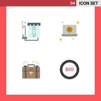 Modern Set of 4 Flat Icons and symbols such as filter portfolio water video bio Editable Vector Design Elements