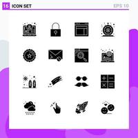 16 Thematic Vector Solid Glyphs and Editable Symbols of quick loan design instant website Editable Vector Design Elements