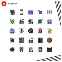 25 iconos creativos signos y símbolos modernos de carga más dawonlod instagram abajo elementos de diseño vectorial editables vector