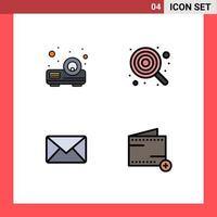 4 iconos creativos signos y símbolos modernos de beamer mail baby kid sms elementos de diseño vectorial editables vector