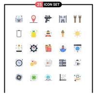 25 iconos creativos signos y símbolos modernos de construcción de castillos elementos de diseño de vectores editables