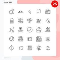 Editable Vector Line Pack of 25 Simple Lines of file ui scene flag left Editable Vector Design Elements