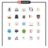 Set of 25 Modern UI Icons Symbols Signs for phone contact business communication team Editable Vector Design Elements