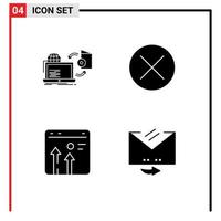 Mobile Interface Solid Glyph Set of Pictograms of disc sign publish close browser Editable Vector Design Elements