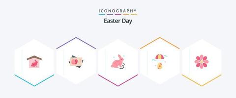 Easter 25 Flat icon pack including decoration. easter. bunny. bloon. egg vector