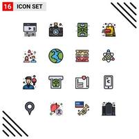 16 Creative Icons Modern Signs and Symbols of wedding couple city shopping promotion Editable Creative Vector Design Elements