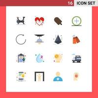 Universal Icon Symbols Group of 16 Modern Flat Colors of arrow new food create add Editable Pack of Creative Vector Design Elements